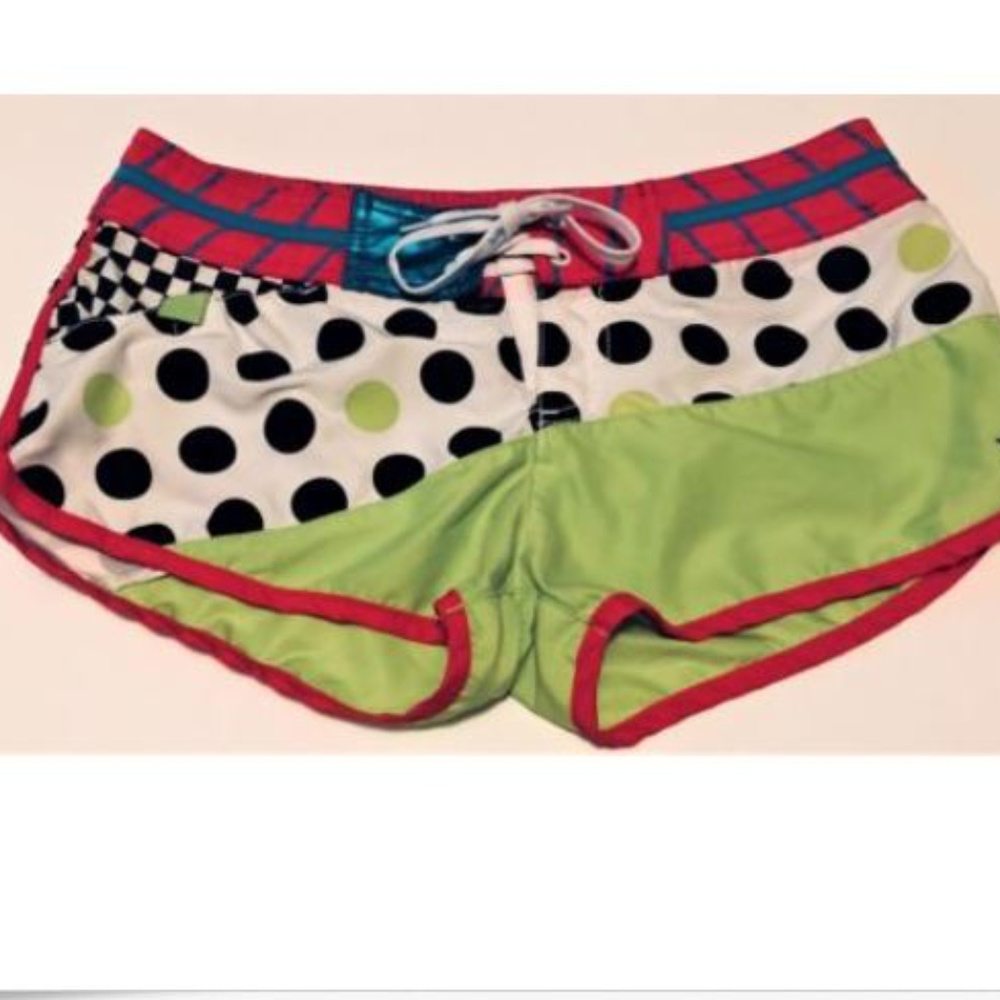 Hurley Shorts Juniors Size 3 Skate Polka Green